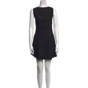 Hakaan 100% Silk Dress Size 8 in Black Sleeveless-Pleated-A Line